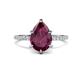 1 - Aisha 1.81 ctw Rhodolite Garnet (9x6 mm) Pear Shape Hidden Halo accented Lab Grown Diamond Women Engagement ring