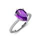 3 - Aisha 1.51 ctw Amethyst (9x6 mm) Pear Shape Hidden Halo accented Lab Grown Diamond Women Engagement ring