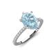 3 - Aisha 1.56 ctw Aquamarine (9x6 mm) Pear Shape Hidden Halo accented Lab Grown Diamond Women Engagement ring