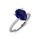 3 - Aisha 1.99 ctw Created Blue Sapphire (9x6 mm) Pear Shape Hidden Halo accented Lab Grown Diamond Women Engagement ring