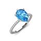 3 - Aisha 2.01 ctw Blue Topaz (9x6 mm) Pear Shape Hidden Halo accented Lab Grown Diamond Women Engagement ring