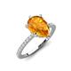 3 - Aisha 1.56 ctw Citrine (9x6 mm) Pear Shape Hidden Halo accented Lab Grown Diamond Women Engagement ring