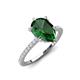 3 - Aisha 1.46 ctw Created Emerald (9x6 mm) Pear Shape Hidden Halo accented Lab Grown Diamond Women Engagement ring