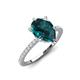 3 - Aisha 2.01 ctw London Blue Topaz (9x6 mm) Pear Shape Hidden Halo accented Lab Grown Diamond Women Engagement ring