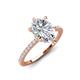 3 - Aisha 1.66 ctw Moissanite (9x6 mm) Pear Shape Hidden Halo accented Lab Grown Diamond Women Engagement ring