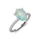3 - Aisha 1.03 ctw Opal (9x6 mm) Pear Shape Hidden Halo accented Lab Grown Diamond Women Engagement ring