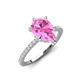 3 - Aisha 1.86 ctw Created Pink Sapphire (9x6 mm) Pear Shape Hidden Halo accented Lab Grown Diamond Women Engagement ring