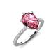 3 - Aisha 1.86 ctw Pink Tourmaline (9x6 mm) Pear Shape Hidden Halo accented Lab Grown Diamond Women Engagement ring