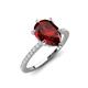 3 - Aisha 1.96 ctw Red Garnet (9x6 mm) Pear Shape Hidden Halo accented Lab Grown Diamond Women Engagement ring