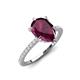 3 - Aisha 1.81 ctw Rhodolite Garnet (9x6 mm) Pear Shape Hidden Halo accented Lab Grown Diamond Women Engagement ring