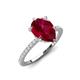 3 - Aisha 1.99 ctw Created Ruby (9x6 mm) Pear Shape Hidden Halo accented Lab Grown Diamond Women Engagement ring