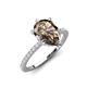 3 - Aisha 1.56 ctw Smoky Quartz (9x6 mm) Pear Shape Hidden Halo accented Lab Grown Diamond Women Engagement ring
