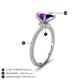 4 - Aisha 1.51 ctw Amethyst (9x6 mm) Pear Shape Hidden Halo accented Lab Grown Diamond Women Engagement ring