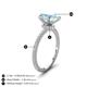4 - Aisha 1.56 ctw Aquamarine (9x6 mm) Pear Shape Hidden Halo accented Lab Grown Diamond Women Engagement ring