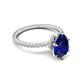 5 - Aisha 1.99 ctw Created Blue Sapphire (9x6 mm) Pear Shape Hidden Halo accented Lab Grown Diamond Women Engagement ring