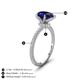4 - Aisha 1.99 ctw Created Blue Sapphire (9x6 mm) Pear Shape Hidden Halo accented Lab Grown Diamond Women Engagement ring