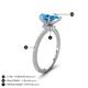 4 - Aisha 2.01 ctw Blue Topaz (9x6 mm) Pear Shape Hidden Halo accented Lab Grown Diamond Women Engagement ring