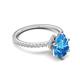 5 - Aisha 2.01 ctw Blue Topaz (9x6 mm) Pear Shape Hidden Halo accented Lab Grown Diamond Women Engagement ring