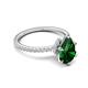 5 - Aisha 1.46 ctw Created Emerald (9x6 mm) Pear Shape Hidden Halo accented Lab Grown Diamond Women Engagement ring