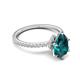 5 - Aisha 2.01 ctw London Blue Topaz (9x6 mm) Pear Shape Hidden Halo accented Lab Grown Diamond Women Engagement ring