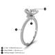 4 - Aisha 1.66 ctw Moissanite (9x6 mm) Pear Shape Hidden Halo accented Lab Grown Diamond Women Engagement ring