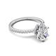 5 - Aisha 1.66 ctw Moissanite (9x6 mm) Pear Shape Hidden Halo accented Lab Grown Diamond Women Engagement ring