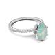 5 - Aisha 1.03 ctw Opal (9x6 mm) Pear Shape Hidden Halo accented Lab Grown Diamond Women Engagement ring