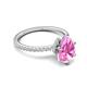 5 - Aisha 1.86 ctw Created Pink Sapphire (9x6 mm) Pear Shape Hidden Halo accented Lab Grown Diamond Women Engagement ring
