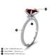 4 - Aisha 1.96 ctw Red Garnet (9x6 mm) Pear Shape Hidden Halo accented Lab Grown Diamond Women Engagement ring