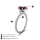 4 - Aisha 1.81 ctw Rhodolite Garnet (9x6 mm) Pear Shape Hidden Halo accented Lab Grown Diamond Women Engagement ring