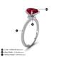 4 - Aisha 1.99 ctw Created Ruby (9x6 mm) Pear Shape Hidden Halo accented Lab Grown Diamond Women Engagement ring