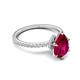 5 - Aisha 1.99 ctw Created Ruby (9x6 mm) Pear Shape Hidden Halo accented Lab Grown Diamond Women Engagement ring
