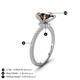 4 - Aisha 1.56 ctw Smoky Quartz (9x6 mm) Pear Shape Hidden Halo accented Lab Grown Diamond Women Engagement ring