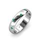 3 - Elara 0.30 ctw Emerald (2.00 mm) set in Burnish Setting 5.00 mm Width Eternity Band 