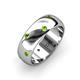 3 - Elara 0.44 ctw Peridot (2.00 mm) set in Burnish Setting 7.00 mm Width Eternity Band 