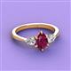 3 - Naomi 1.85 ctw Rhodolite Garnet Pear Shape (9x7 mm) accented Natural Diamond Three Stone Women Engagement Ring 