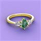 3 - Naomi 2.03 ctw Created Alexandrite Pear Shape (9x7 mm) accented Natural Diamond Three Stone Women Engagement Ring 