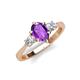 4 - Naomi 1.55 ctw Amethyst Pear Shape (9x7 mm) accented Natural Diamond Three Stone Women Engagement Ring 