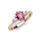 4 - Naomi 1.85 ctw Rhodolite Garnet Pear Shape (9x7 mm) accented Natural Diamond Three Stone Women Engagement Ring 