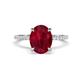 1 - Aisha 2.89 ctw Created Ruby Oval Shape (9x7 mm) Hidden Halo accented Side Lab Grown Diamond Engagement Ring 