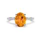1 - Aisha 2.07 ctw Citrine Oval Shape (9x7 mm) Hidden Halo accented Side Lab Grown Diamond Engagement Ring 