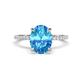 1 - Aisha 2.77 ctw Blue Topaz Oval Shape (9x7 mm) Hidden Halo accented Side Lab Grown Diamond Engagement Ring 