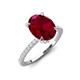 3 - Aisha 2.89 ctw Created Ruby Oval Shape (9x7 mm) Hidden Halo accented Side Lab Grown Diamond Engagement Ring 