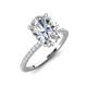 3 - Aisha 2.27 ctw Moissanite Oval Shape (9x7 mm) Hidden Halo accented Side Lab Grown Diamond Engagement Ring 