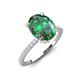 3 - Aisha 2.52 ctw Created Alexandrite Oval Shape (9x7 mm) Hidden Halo accented Side Lab Grown Diamond Engagement Ring 