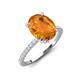 3 - Aisha 2.07 ctw Citrine Oval Shape (9x7 mm) Hidden Halo accented Side Lab Grown Diamond Engagement Ring 