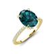 3 - Aisha 2.77 ctw London Blue Topaz Oval Shape (9x7 mm) Hidden Halo accented Side Lab Grown Diamond Engagement Ring 
