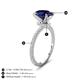 4 - Aisha 2.89 ctw Created Blue Sapphire Oval Shape (9x7 mm) Hidden Halo accented Side Lab Grown Diamond Engagement Ring 