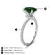4 - Aisha 2.07 ctw Created Emerald Oval Shape (9x7 mm) Hidden Halo accented Side Lab Grown Diamond Engagement Ring 