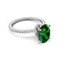 5 - Aisha 2.07 ctw Created Emerald Oval Shape (9x7 mm) Hidden Halo accented Side Lab Grown Diamond Engagement Ring 